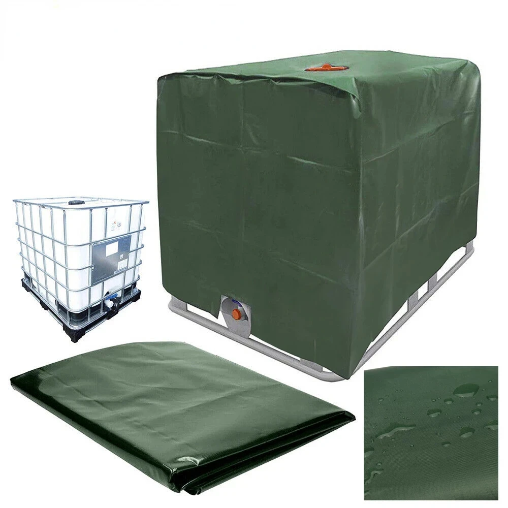 Green 1000L IBC Container Aluminum Foil Waterproof Dustproof Cover Rainwater Tank Oxford Cloth UV Protection Cover