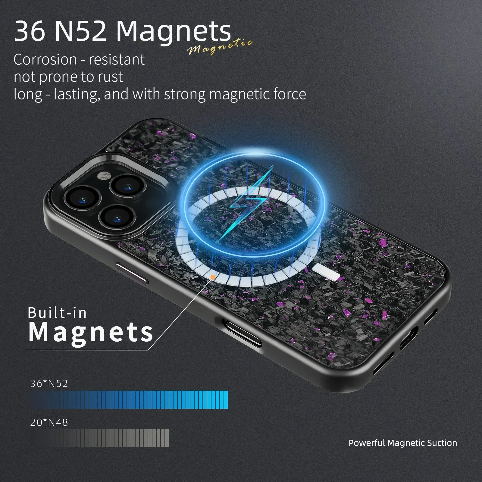 

Ultra Thin Carbon Fiber Texture Armor Magnetic For Magsafe Case IPhone 16Promax 15 Pro Max 14 13 12 11 Case Metal Frame
