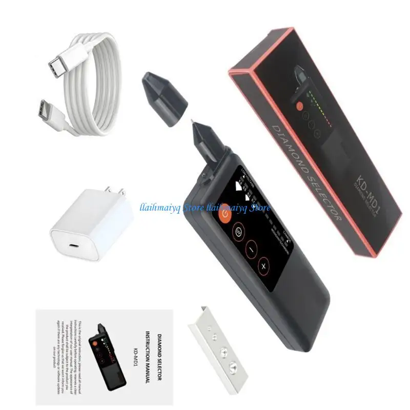 573B Portable Diamonds Testing Pen Diamonds Discriminator Pen Plastic Texture for Novice and Expert Jewelers with LED Display