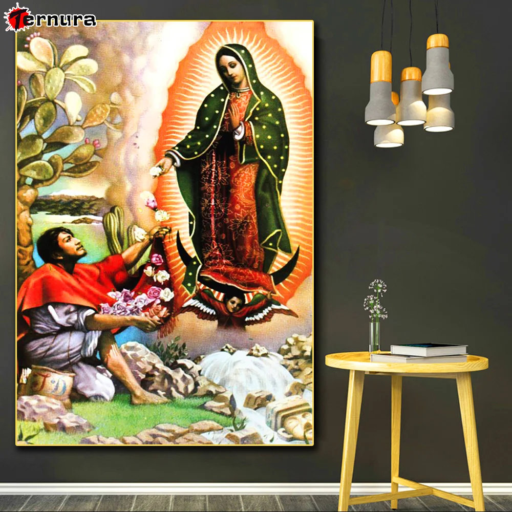 5D Full Display Diamond Painting Religious Virgin Diamond Embroidery Devout prayer Embroidered With Rhinestones Church decor