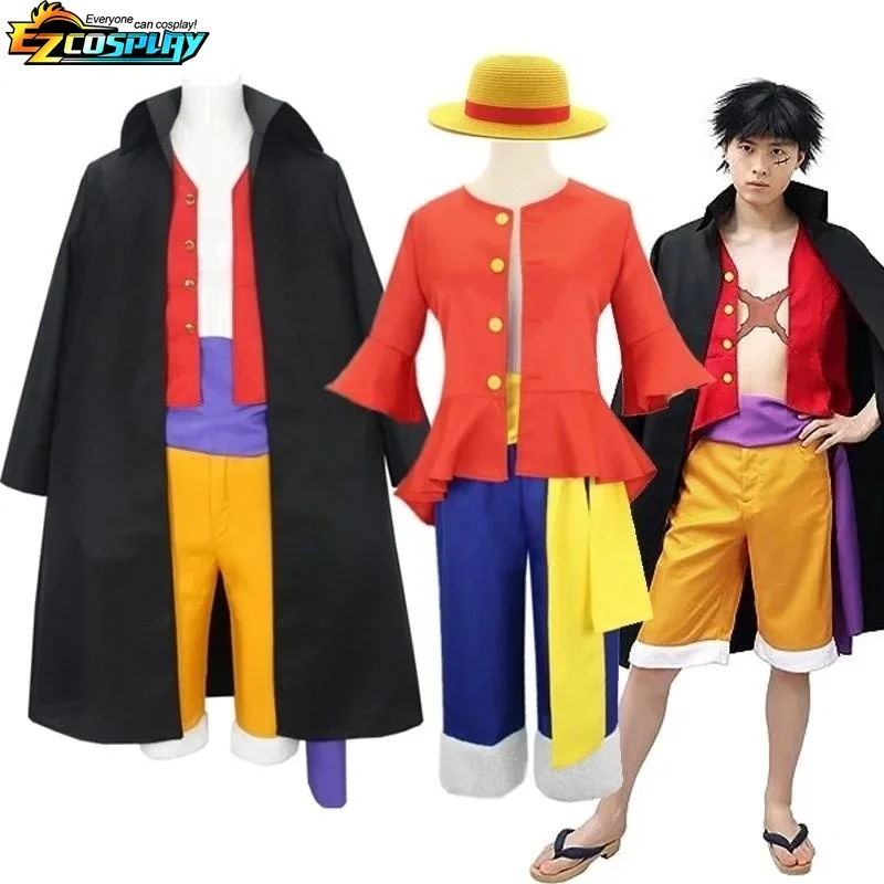 Monkey D. Costume Rufy per uomo Rufy Cosplay Trench Coat Wano Country Abiti per uomo Festa di Halloween Set completo
