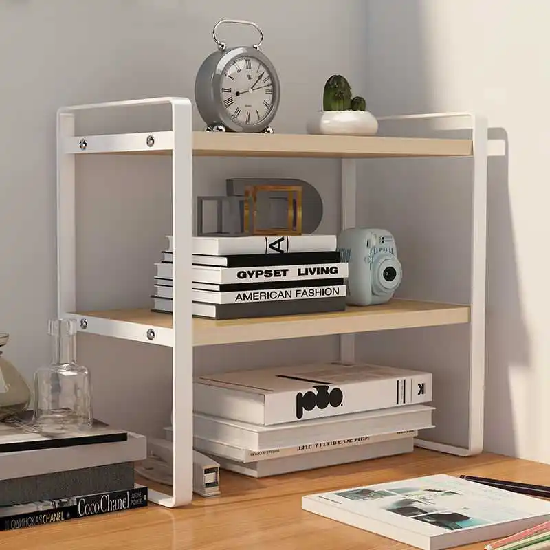 

Nordic Ins Style Desktop Rack Desk File Storage Rack Bedside Bay Window Sill Table Multi-layer Iron Bookshelf Desk Kitchen Shelf