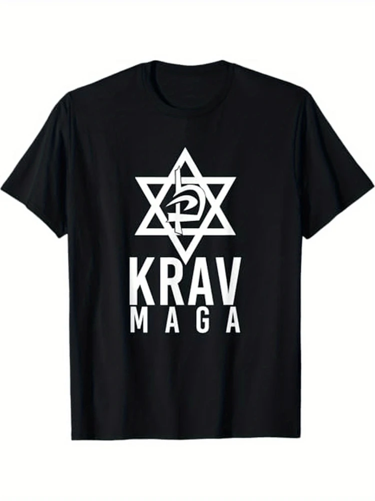 

Krav Maga Star of David Graphic design-100% cotton summer O-neck short sleeve casual printed men's T-shirt.
