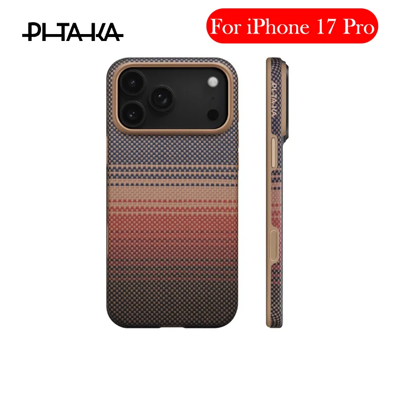 

Чехол Pitaka для iPhone 17 Pro, задняя крышка с кевларовой беспроводной зарядкой для IPHONE 17 PRO
