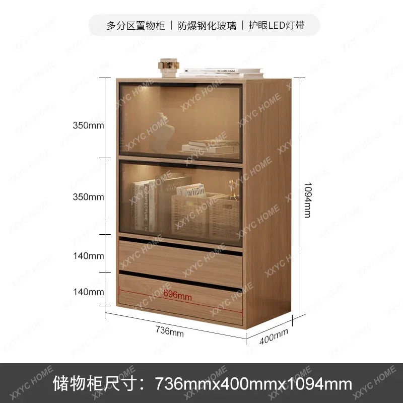 

Glass cabinet simple floor storage glass door locker living room simple locker