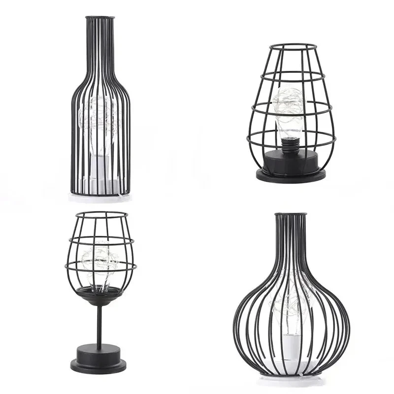 

ABWZ-LED Table Lamp Reading Lamp Night Light Bedroom Bedside Lamp Desk Lighting Living Room Retro Iron Home Decoration