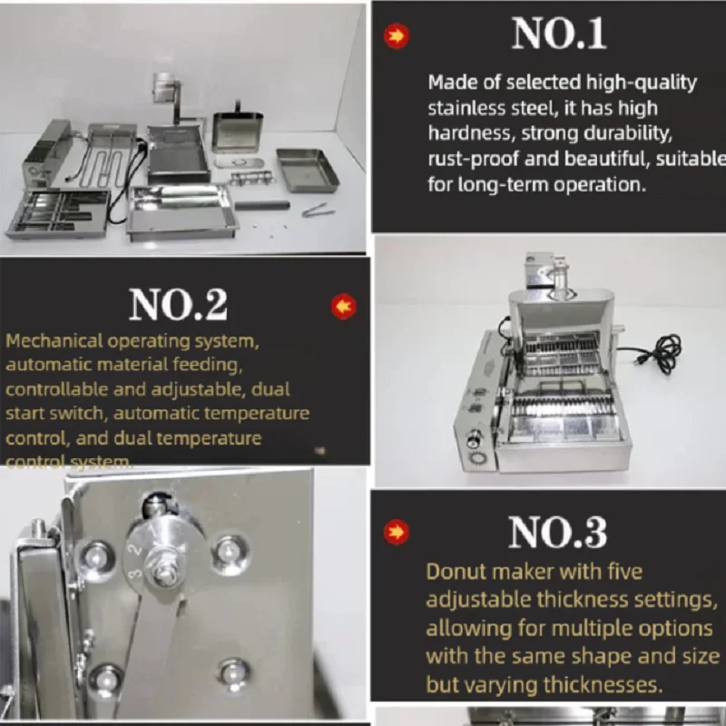 Commercial Snack Shop Stainless Steel Four Row 220 v Automatic Donut Machine Small Donut Making Machine