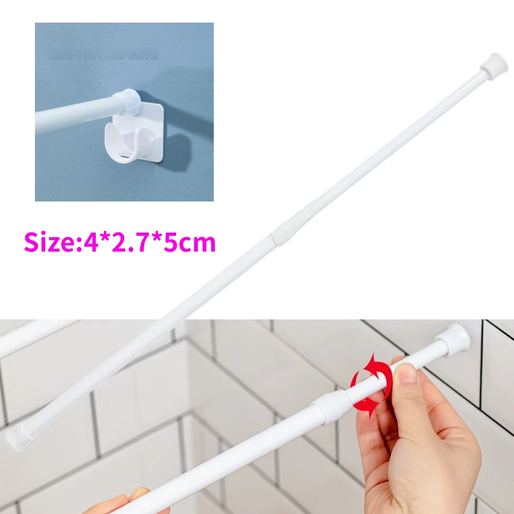 No Drilling Telescopic Rod Adjustable Length 30-50cm Multi-Purpose Plastic Rods For Hanging Curtains Clothes Organizing Cabinets