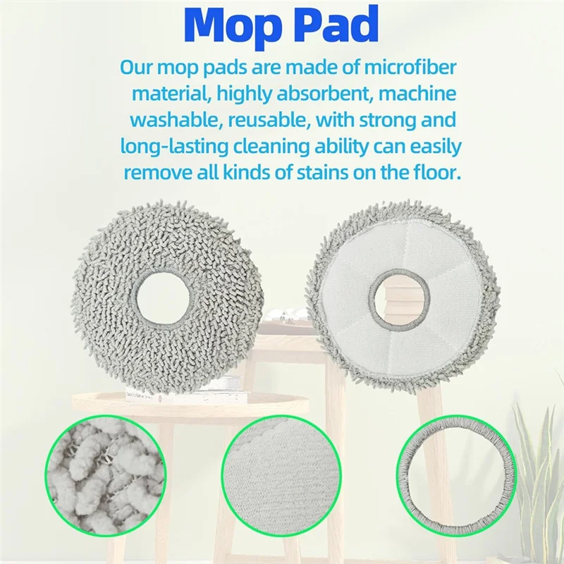 A94e-para yeedi m12 pro + robô vácuo escova lateral principal filtro hepa mop almofada sacos de pó kit acessórios substituição