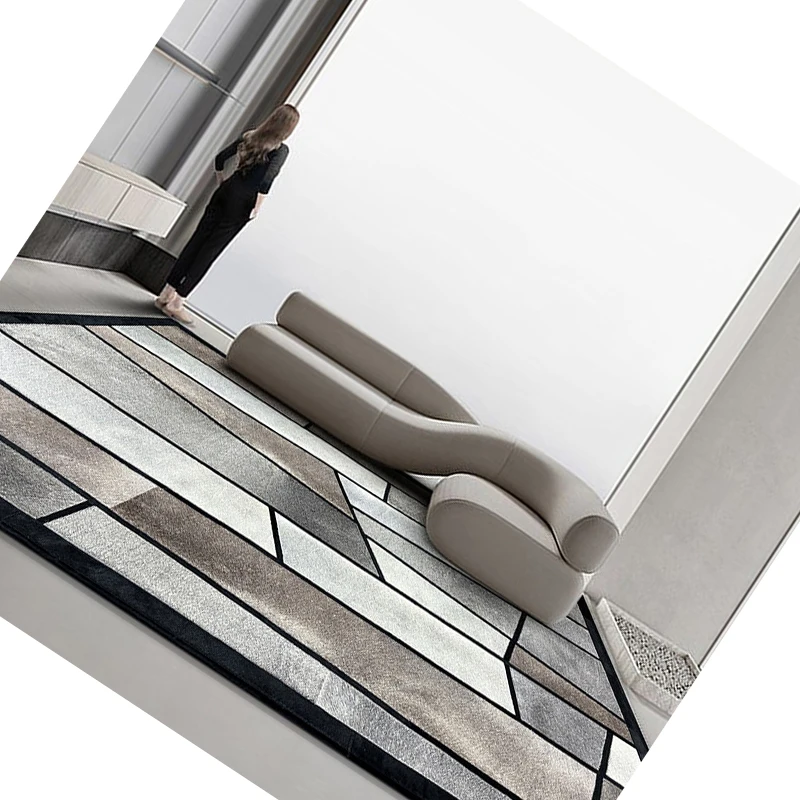 

Элитный ковер из натуральной коровьей кожи для виллы, ручной работы, простой, большой, для гостиной, на заказ, для кабинета, напольные ковры и покрытия