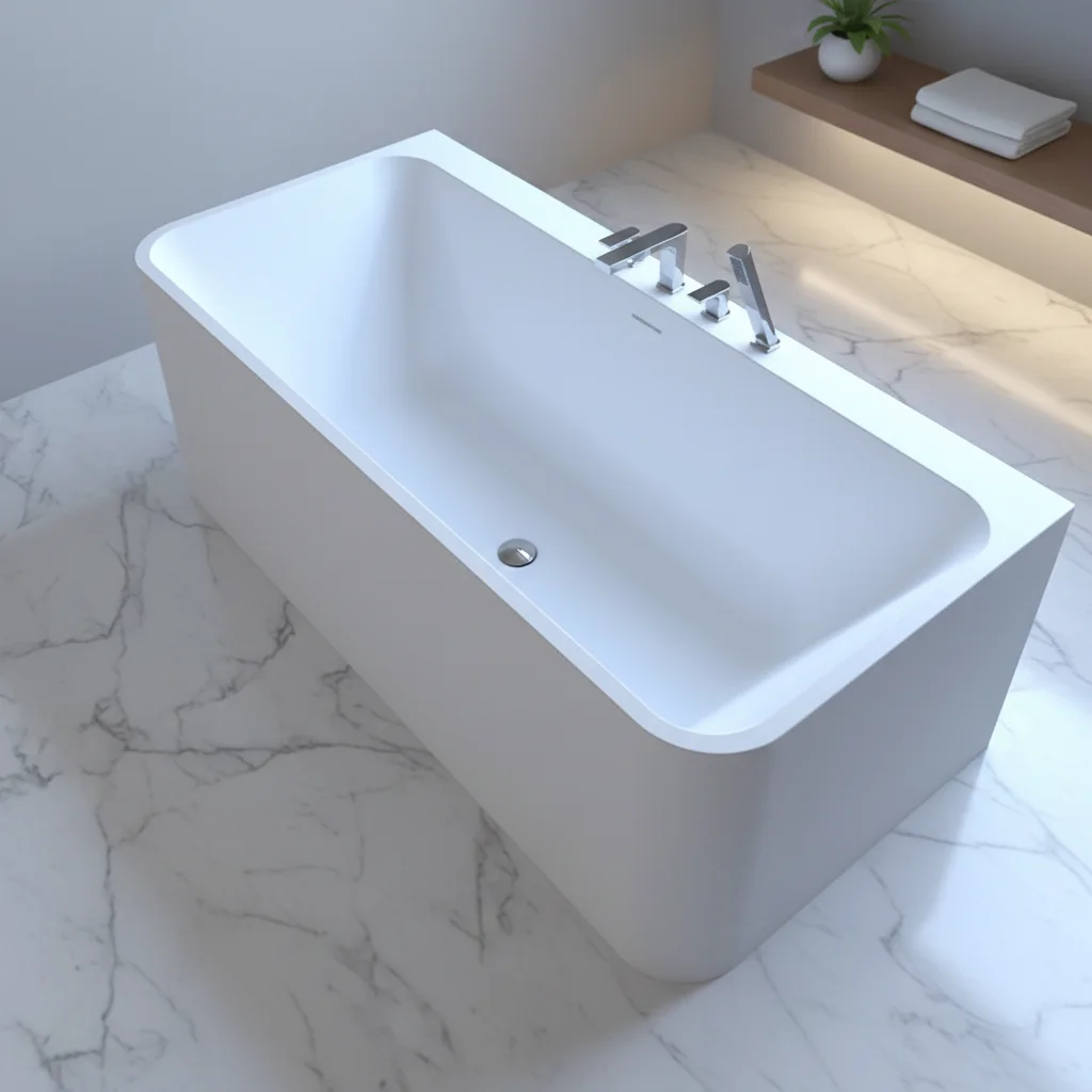 *a* Vaster Rectangular Artificial Stone Bathtub Freestanding Corner Design High-End Hotel & Villa Apartment Use 5 Years Warranty