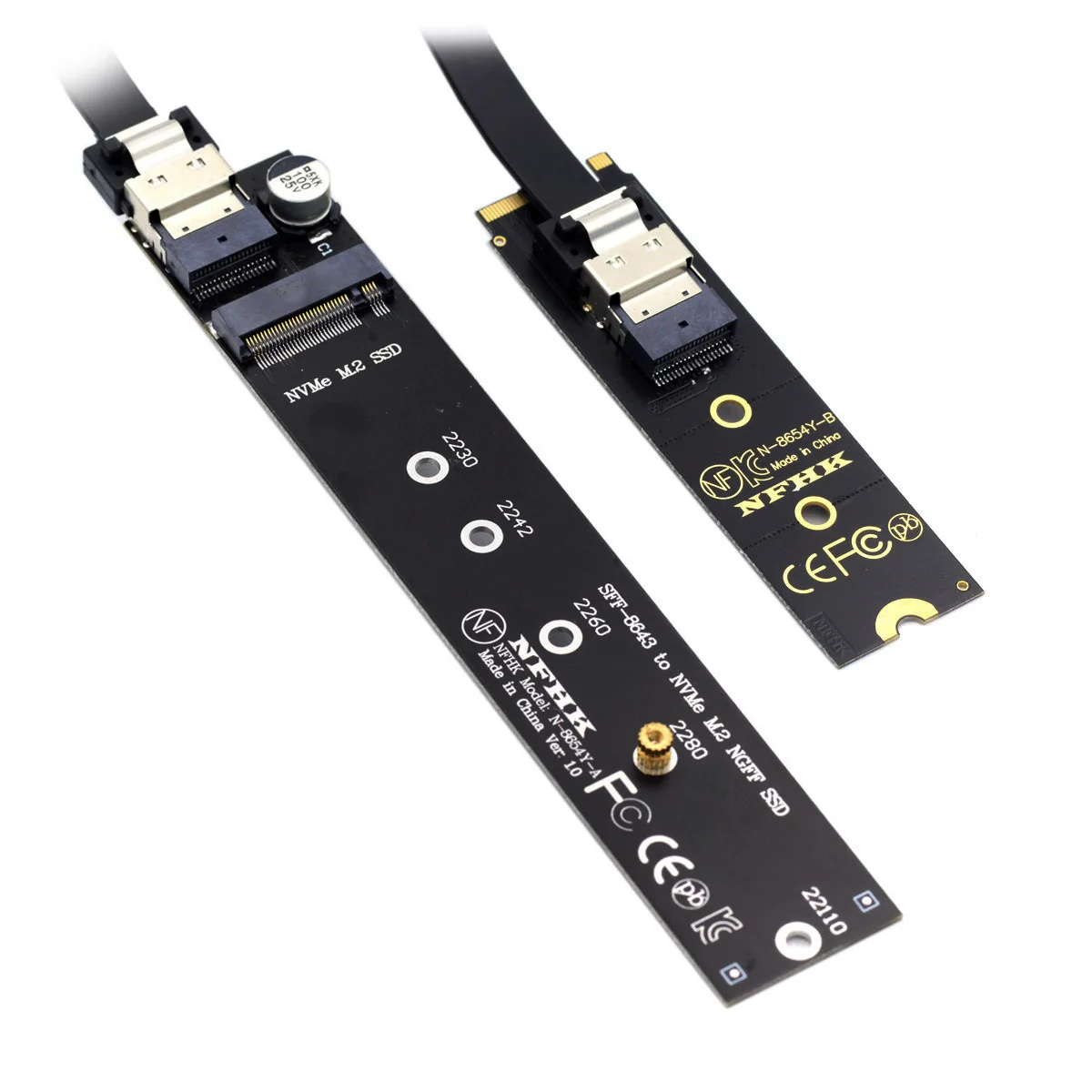 

Chenyang NGFF M-Key NVME Male to Female Extension Cable 40cm with SFF-8654 Connector for Mainboard SSD 2280/22110