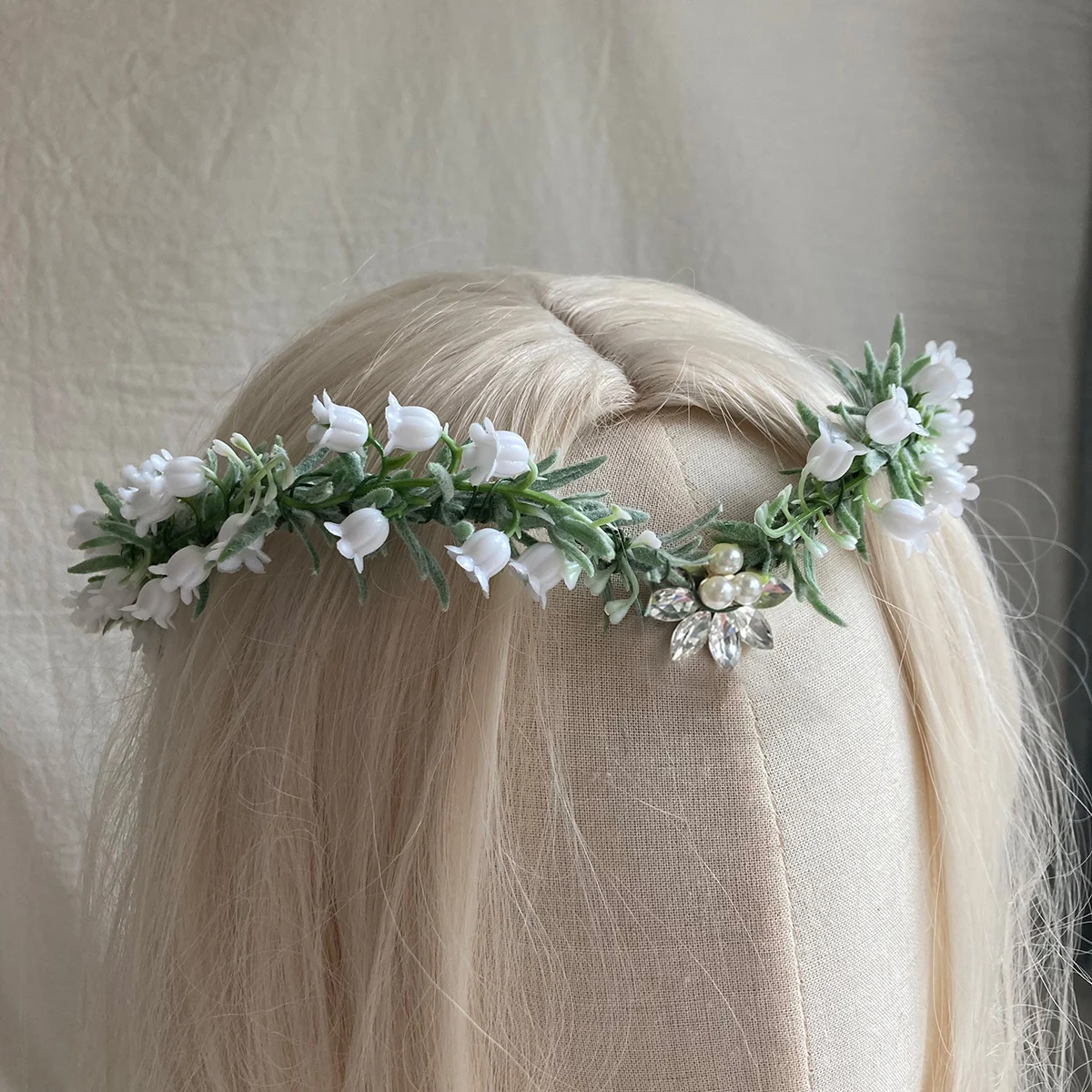 Elven Flower Crown Wedding White Elf Tiara for Bride or Bridesmaids Fairy Flower Crown White Elvish Tiara