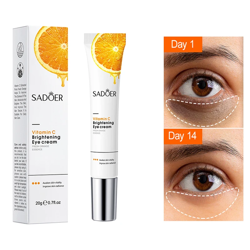 

Vitamin C Eye Cream Anti Dark Circles Eye Bag Firmness Moisturizing Whitening Massager Wrinkle Eye Serum Beauty Health 20g