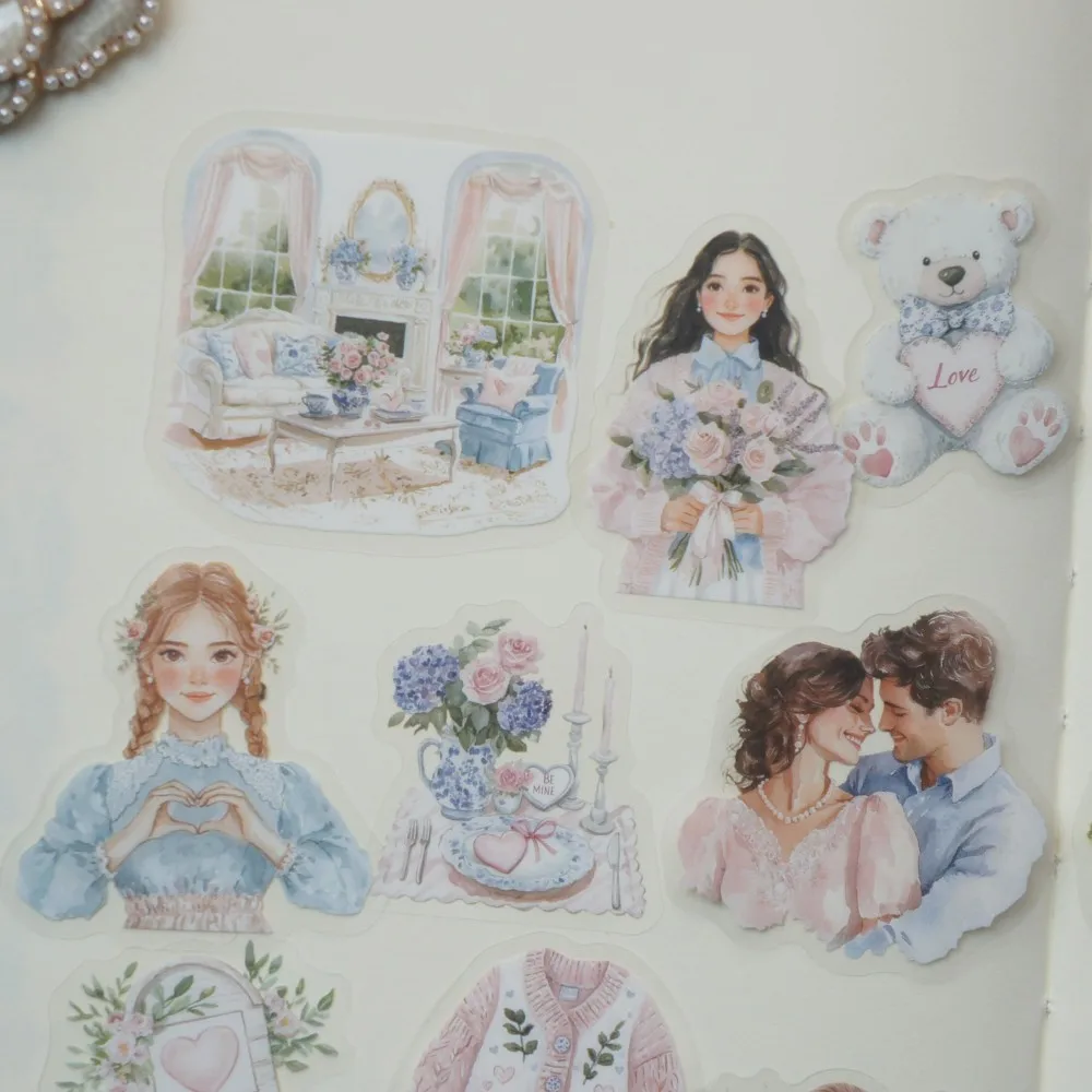 

38pcs Sweet Wedding and Happy Life Style Transparent Sticker Scrapbooking DIY Gift Decoration Tag