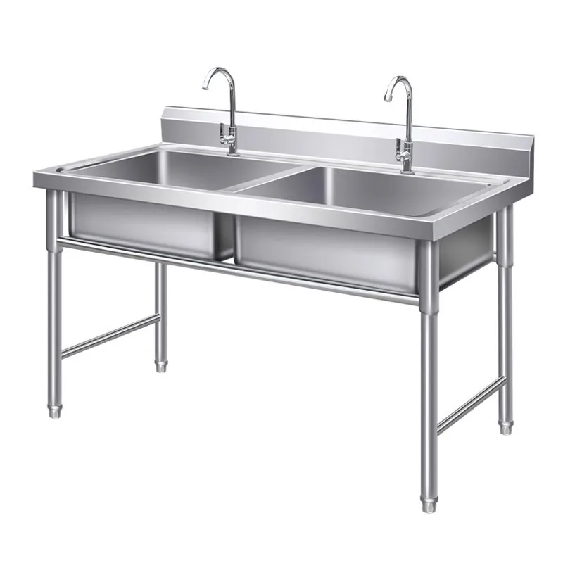 

Floor-standing Outdoor Kitchen Sinks Stainless Steel Dishwashing Sink Commercial Hotel Canteen Vegetable Washbasin Washing Sinks