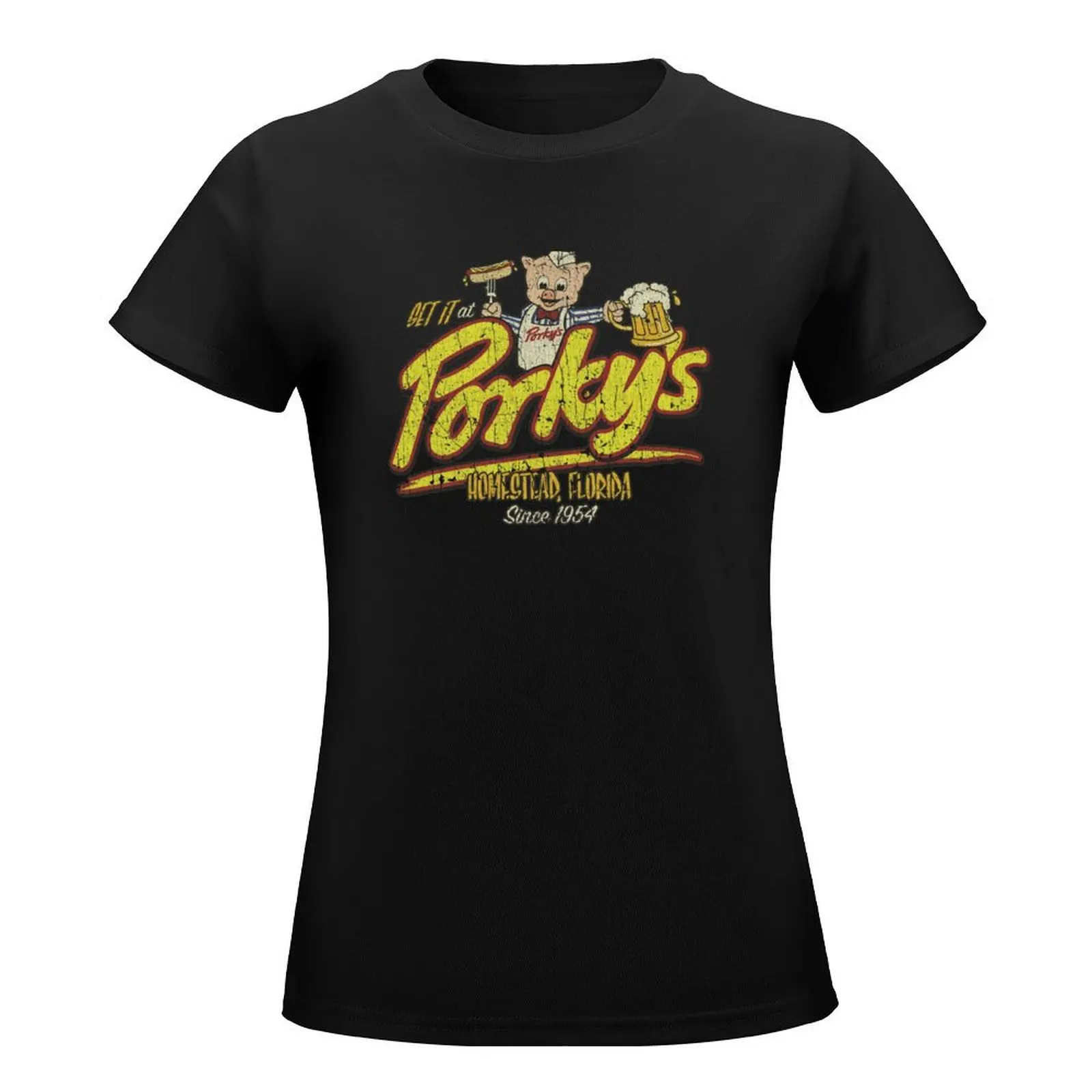 Get It At Porky's 1954 T-Shirt cute tops summer tops designer clothes Women luxury