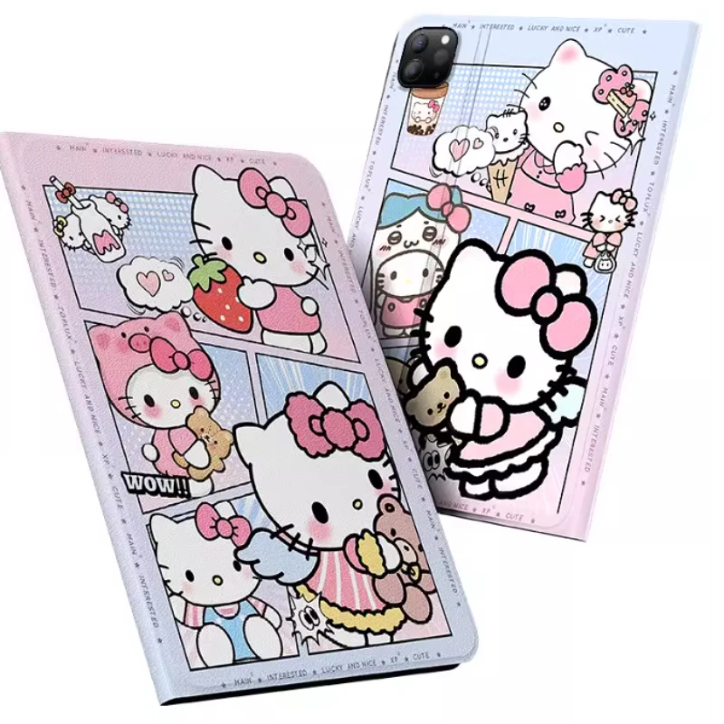 

Чехол Hello Kitty для iPad Funda ipad 9/10/11 A16 11 дюймов Mini A17 Защитный чехол Air 3 4 5 10,9 дюйма M2 M3 Pro 4 5 6 M4 Чехол для планшета