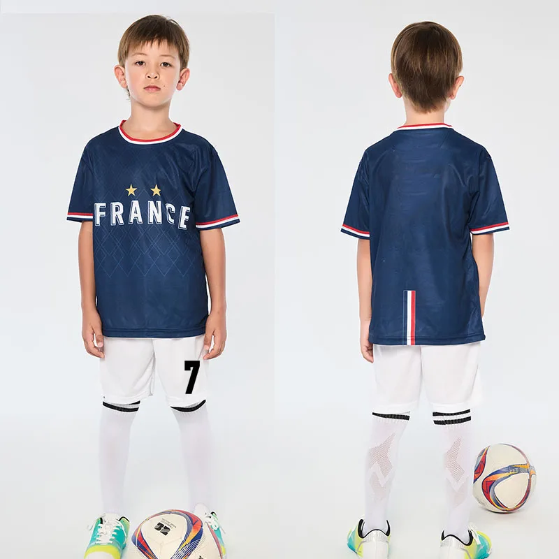 Unisex National Club France Soccer Jersey Football Training Uniform Set France Football Shirt Sportswear