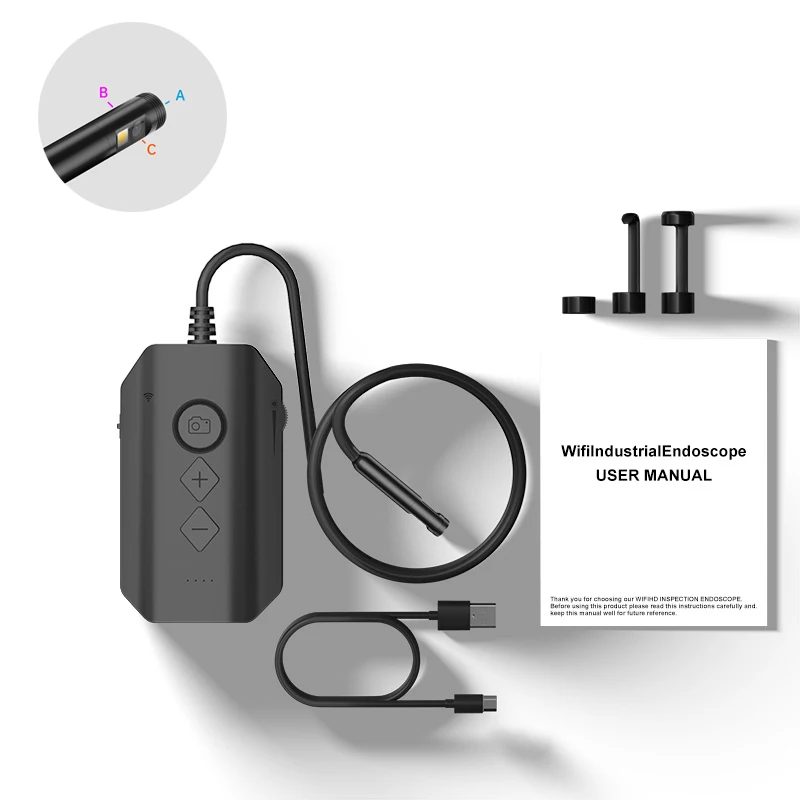 WiFi Industrial Endoscope 1080P HD Single Dual Triple Lens for iOS/Android IP67 Wireless Borescope Inspeciton Camera for Piping