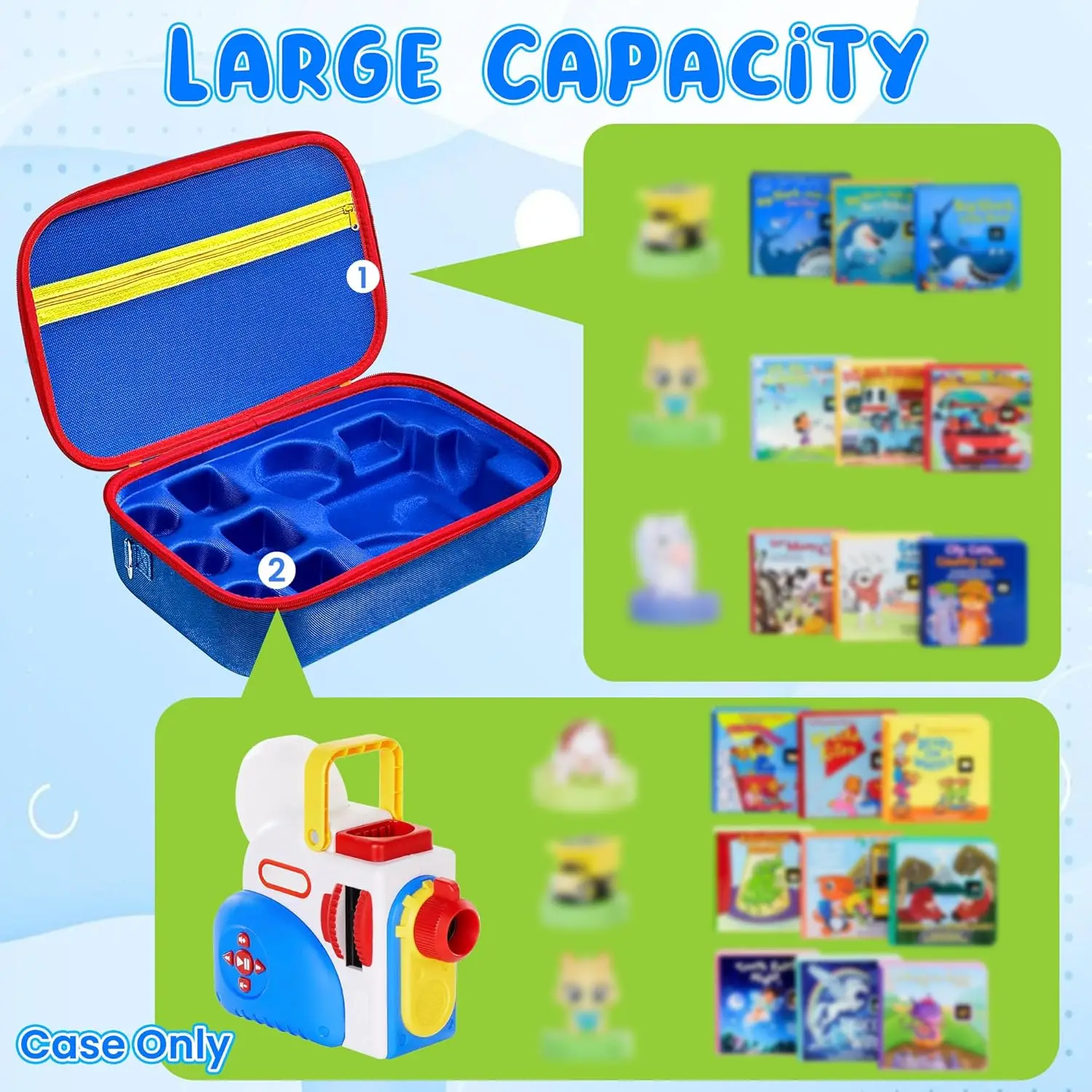 Custodia da trasporto compatibile con Little Tikes Story Dream Machine Books Starter Set, borsa protettiva per giocattoli per bambini per Little Ti