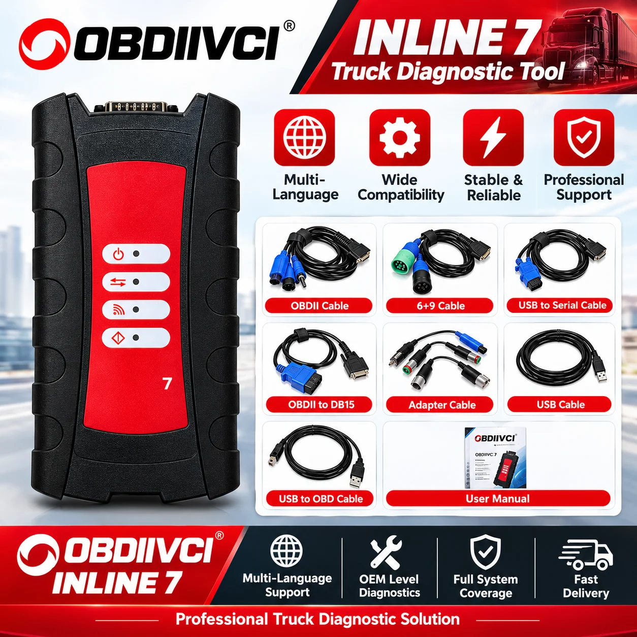 INLINE 7 INLINE7 Data Link Adapter For Cummins Truck Diagnostic Tool Insite 8.7 Software