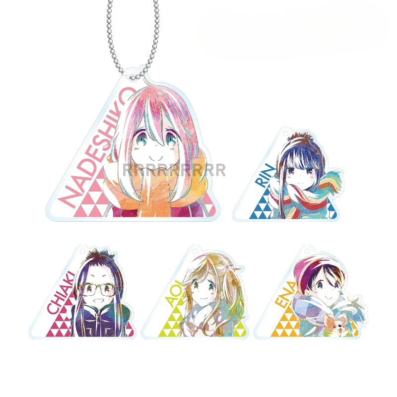 Game Kagamihara Nadeshiko Ogaki Chiaki Inuyama Aoi Ayano Shima Rin Keychain Doll Anime Acrylic Keyring Pendant for Gift