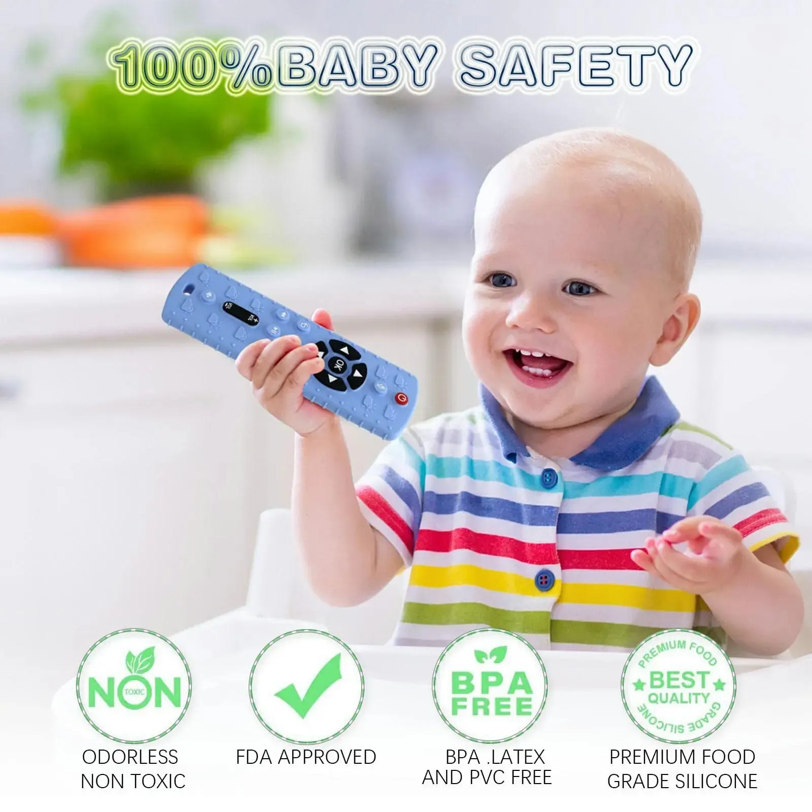 1PC Silicone Baby Toys TV Remote Control Shape Teether Toy BPA Free Silicone Teething Chewing Toy Sensory Baby Accessories