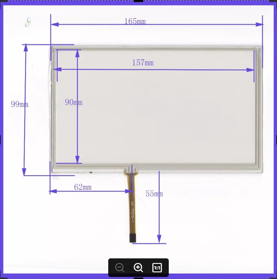 

ZhiYuSun 165mm*99mm 7inch resistance screen for GPS Car cable is left touch screen sensor 165*99 the lines from the left 62mm