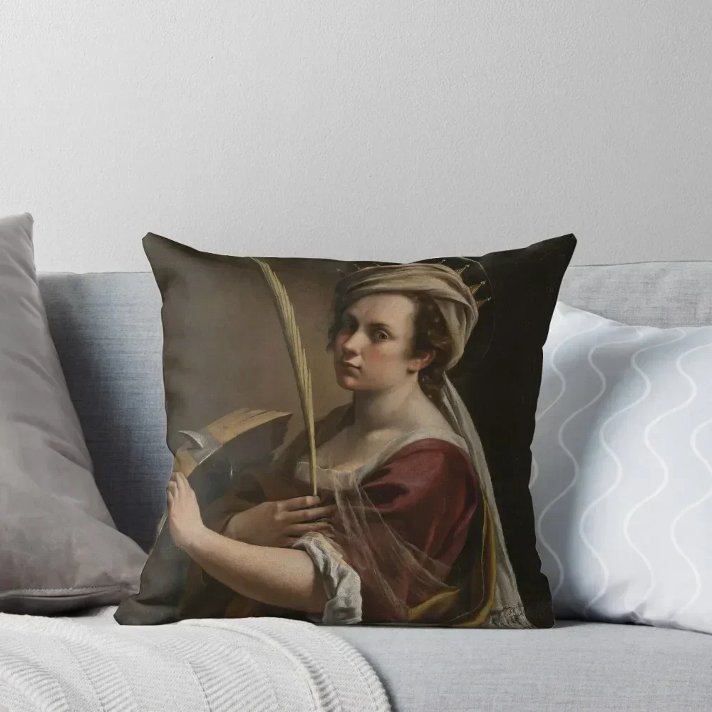 Artemisia Gentileschi Self Portrait as Saint Catherine of Alexandria Throw Pillow Decorative Sofa Cushions pillow