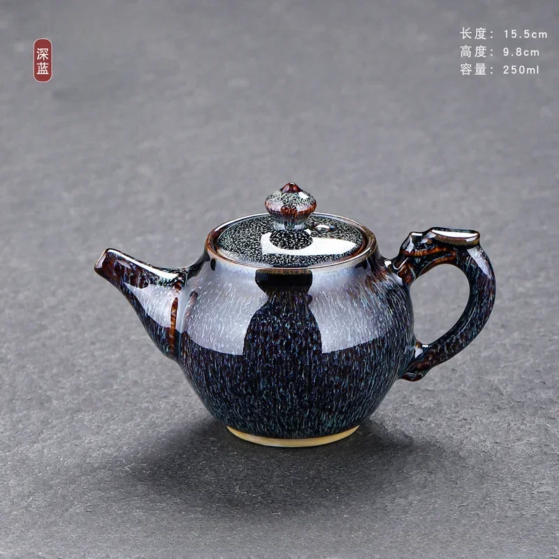 Kiln Glazed Ceramic Tea Pot Small Jun Porcelain Kung Fu Set Simple and Personalized Single Teapot view 6