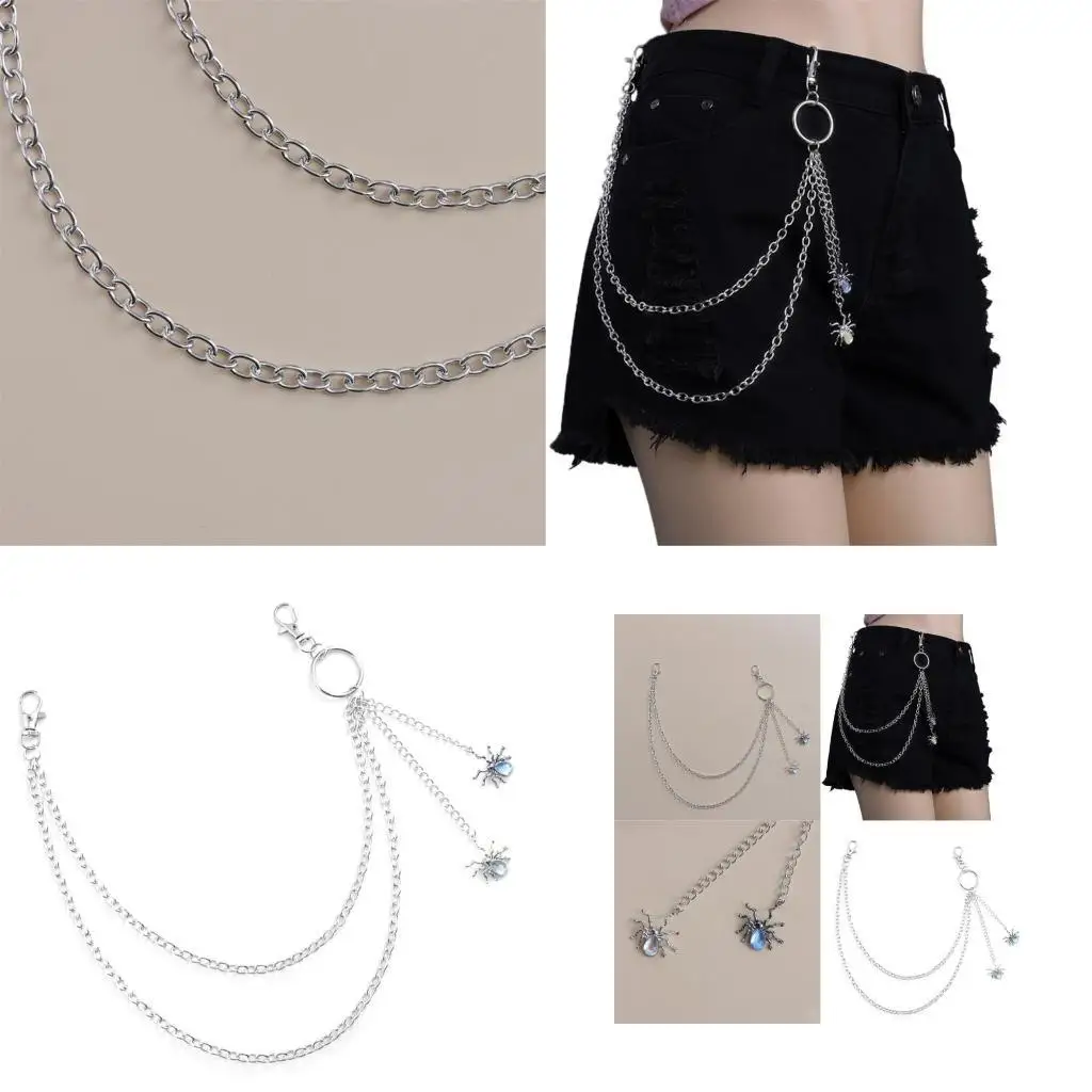 

652F Harajuku Wallet Chain Pocket Chain Belt Chain for Dancers Punk Chain Unisex