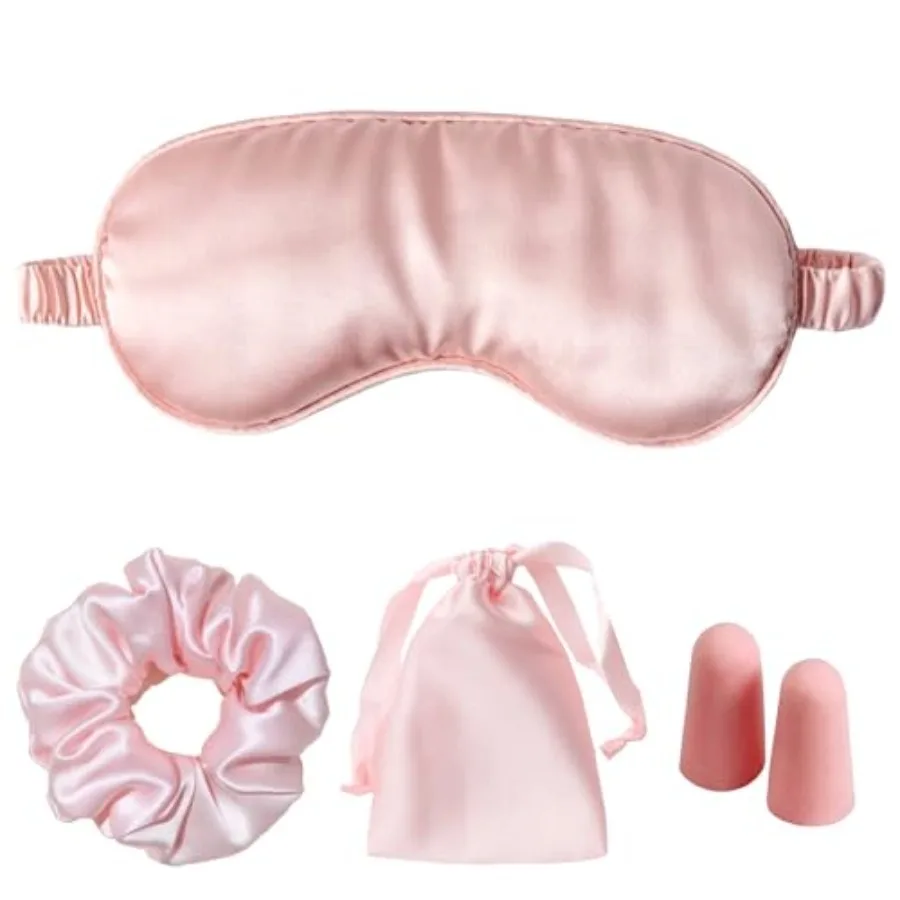 

Silk Satin Sleeping Eye Mask, Sleep Eye Mask Night Blindfold for Women and Men, Soft Breathable out Eyeshade Eye Cover for Trav