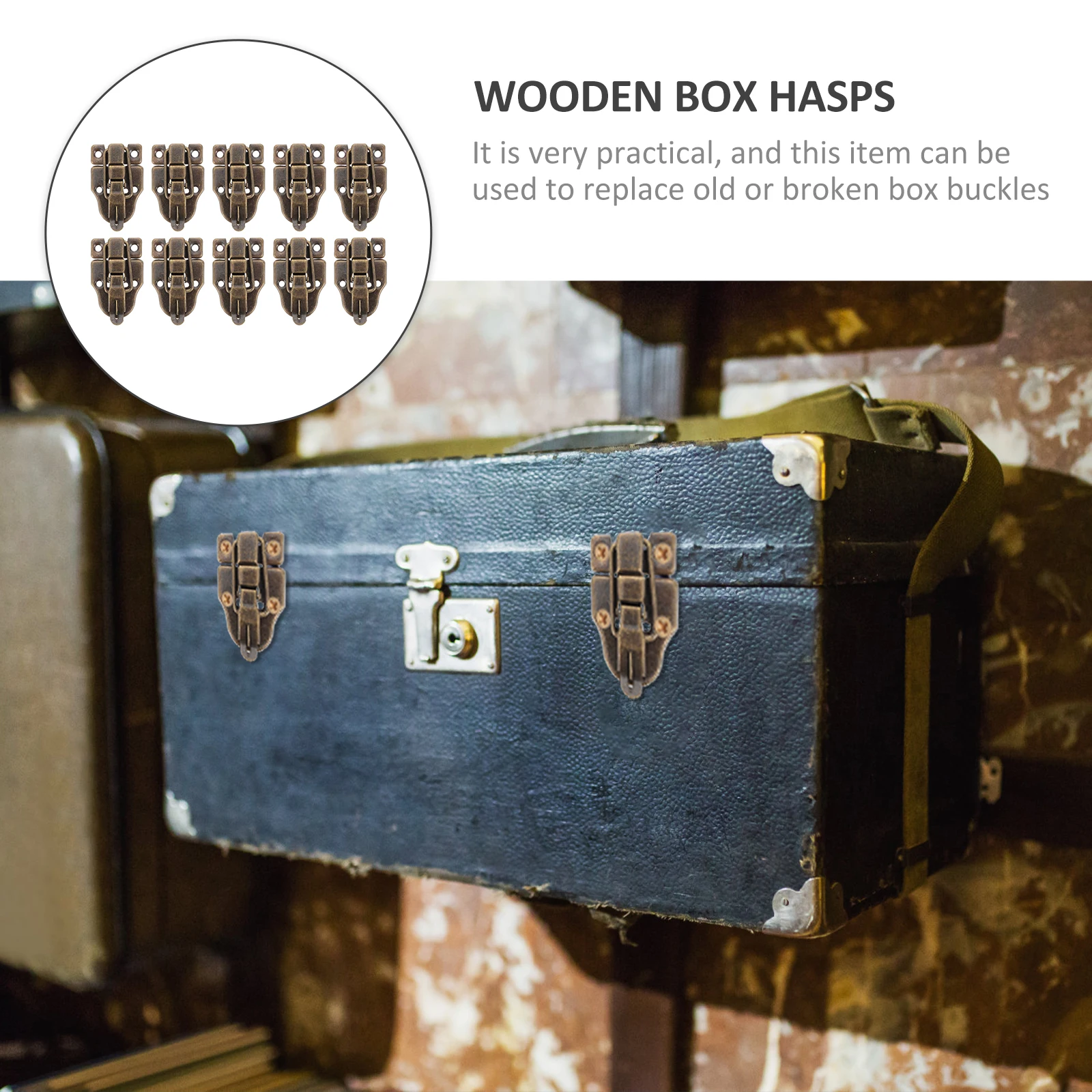 

10pcs Wooden Box Toggle Hasp Latch Chest Locks Hardware Duckbilled Fastener Furniture Iron Sturdy Practical Replacement