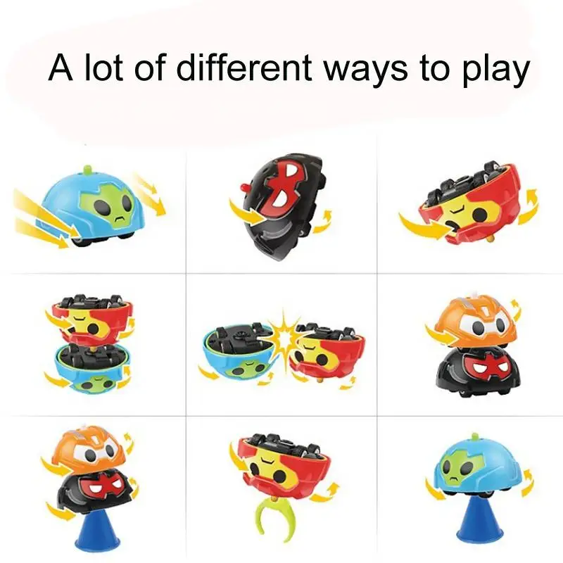 1pc Metal Rotating Finger 360 Gyro Car Toy Set Combat  Inertial Ring Stacking Inertial Rebound Battle Car Gyroscope Toy Children