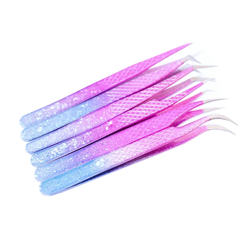 Pince à épiler pour cils, fleur de glace, antistatique, 3D, sourcils précis, professionnel, fournitures d'extension de cils, outils de maquillage, 1 pièce