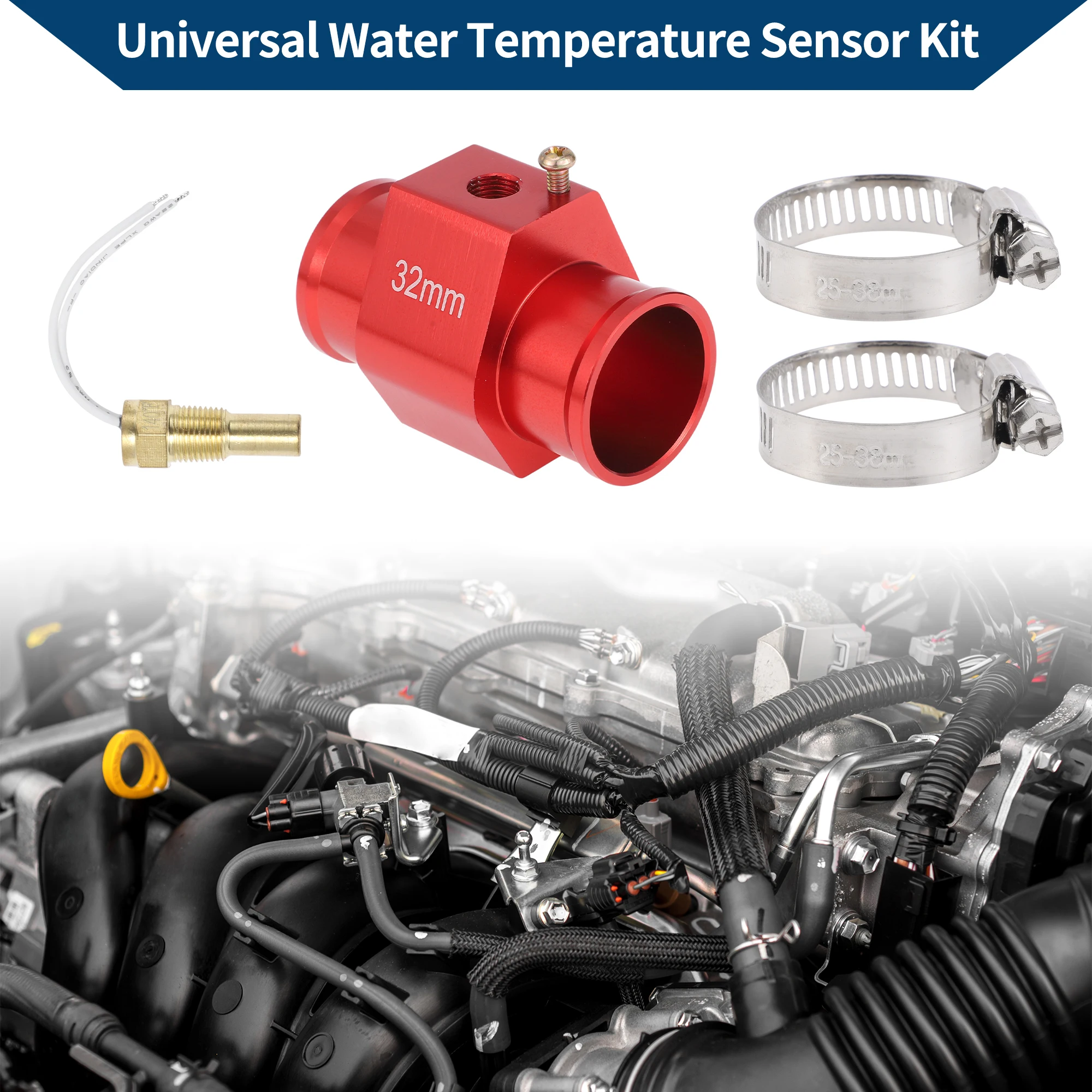 Kit de sensor de temperatura del agua UXCELL 1,26" rojo 180'F encendido - 165'F apagado enfriamiento automático del radiador