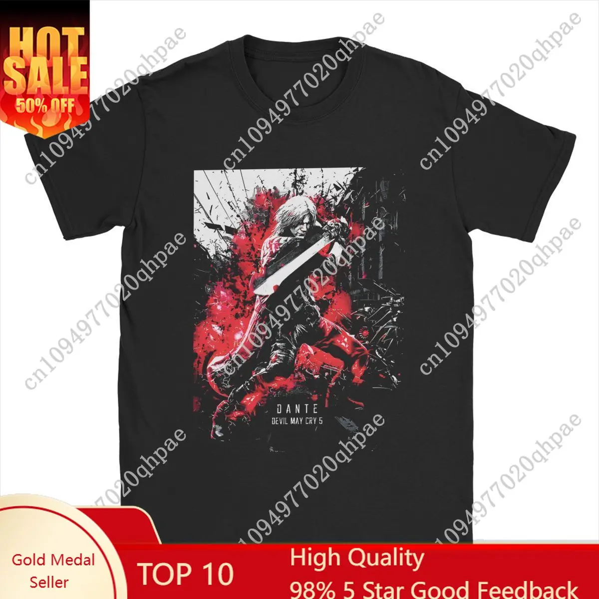

Devils 5 Dante Canvas May Cry Men T Shirts Action Game DMC Leisure Tees Short Sleeve O Neck T-Shirt Cotton Plus Size Clothing