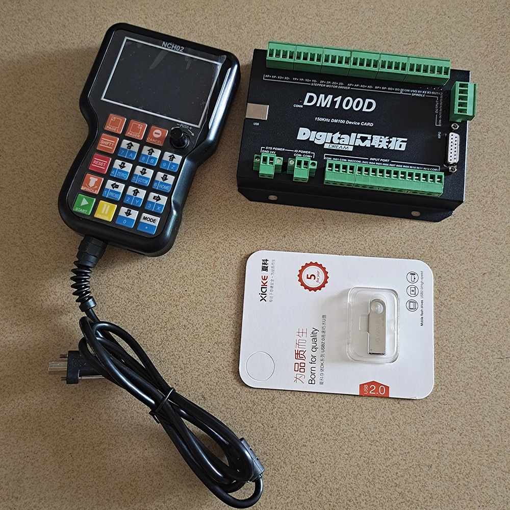 NCH02 DM100 3/4/5axis CNC Handle Motion Controller mach3 125 KHz PulseU-disk Read G-CODE
