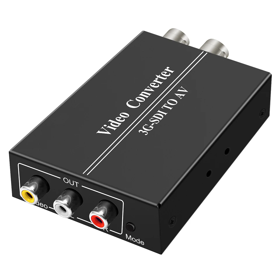 SDI to RCA AV CVBS Composite Audio Video Adapter Converter with HD-SDI/3G-SDI Signal Loopout with Power Plug for HDTV Camera