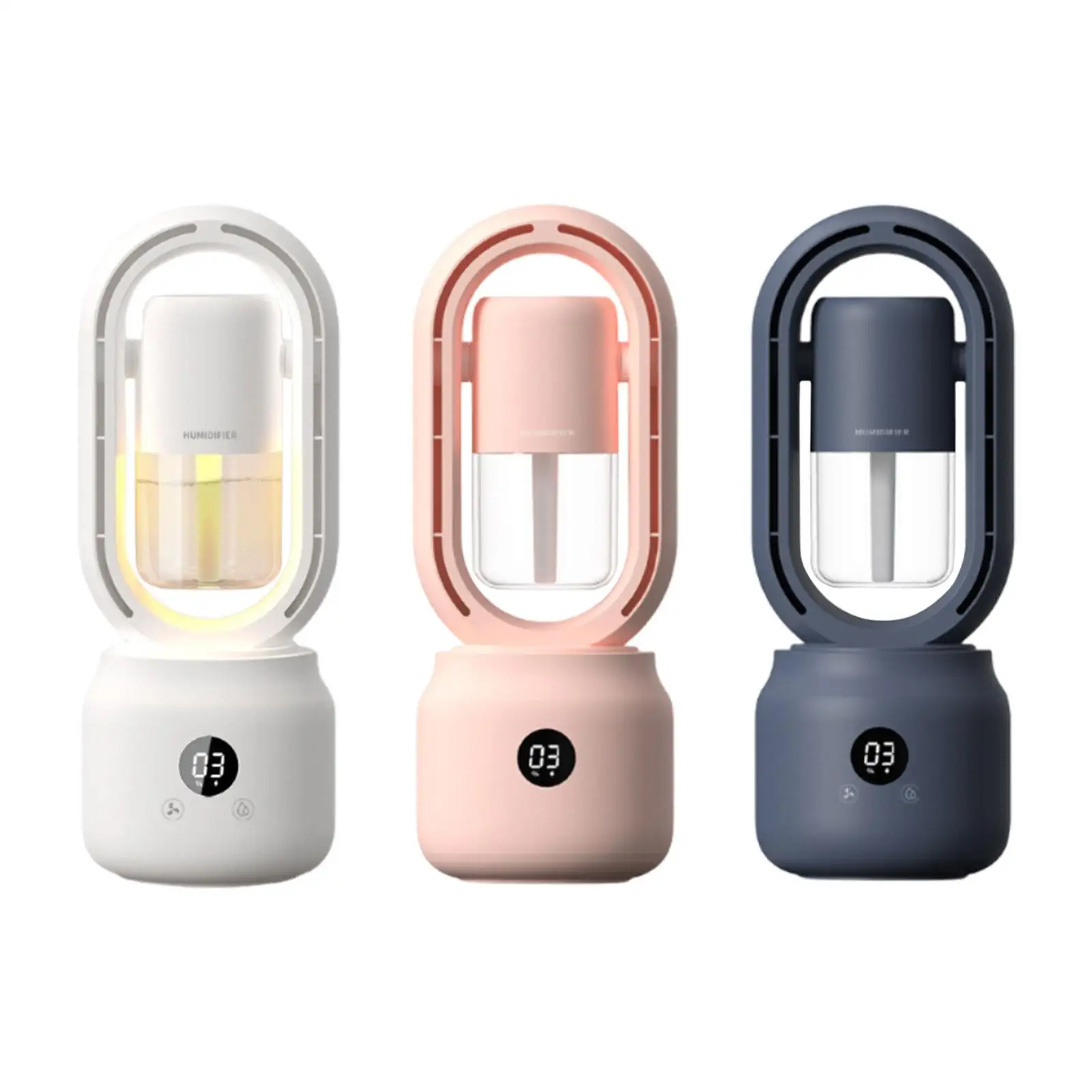 

Безлопастной вентилятор-увлажнитель с функцией распыления воды, 3 скорости, регулируемый распылитель, охлаждающий вентилятор для офиса, путешествий, кемпинга