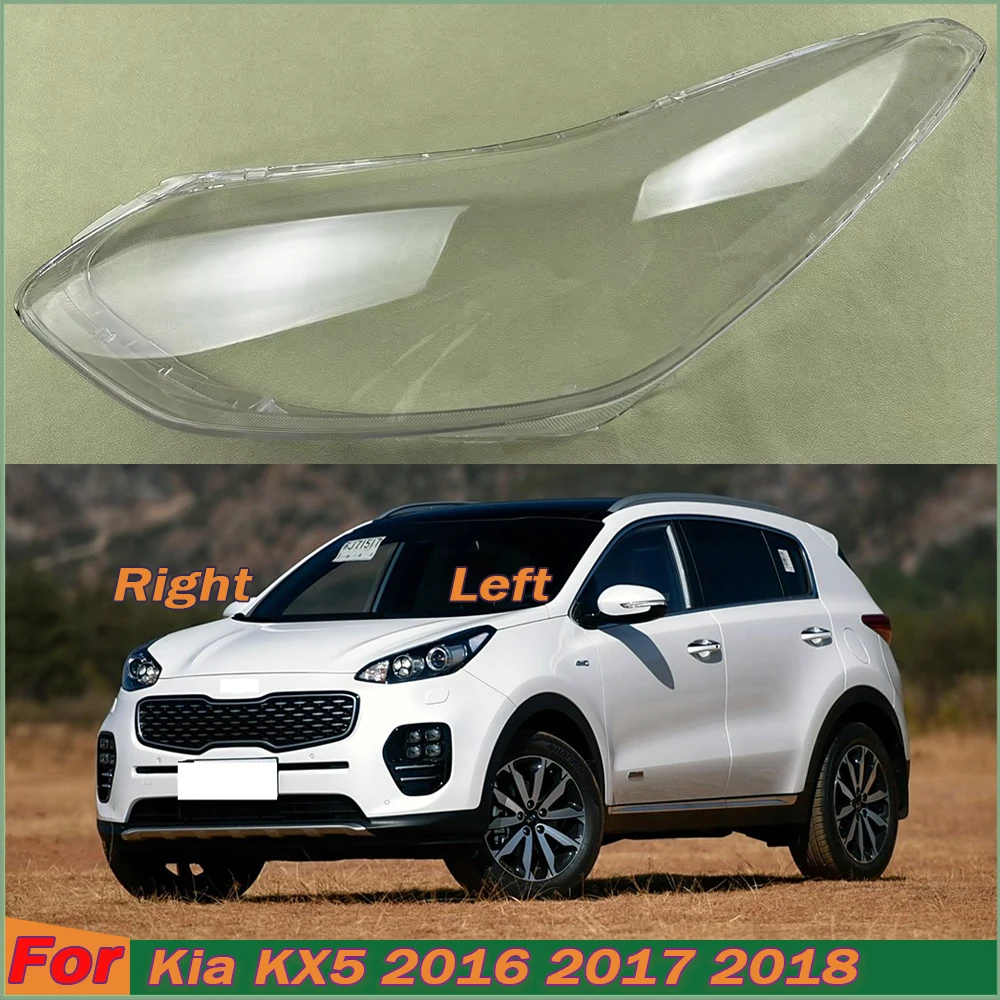 

For Kia KX5 2016 2017 2018 Car Front Headlight Lens Cover Auto Shell Headlamp Lampshade glass Lampcover Head lamp light cover