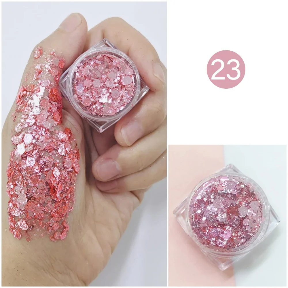 24 Colors Body Glitter Face Festivals Makeup Glitter Gel Face Eye Shadows Korean Makeup Festival Accessories Glitter for Eyes