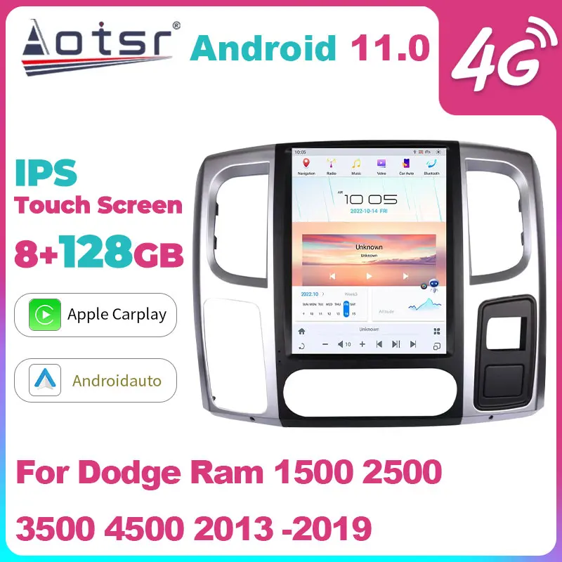 

12.3inch For Dodge Ram 1500 2500 3500 4500 2013-2019 Android Car Radio 2Din Stereo Multimedia Video Player GPS Navigation Head