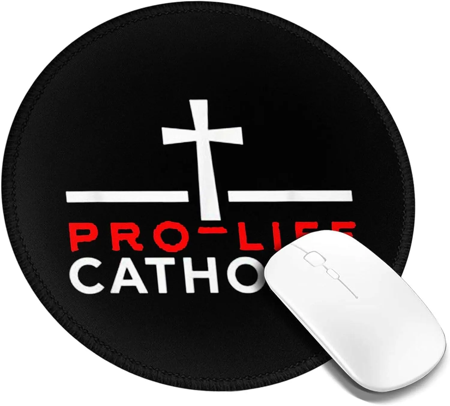 Conservative Pro Life Catholic Cross Mouse Pad Office Desk Accessories Non Slip Rubber Mouse Mat for Office Laptop 8