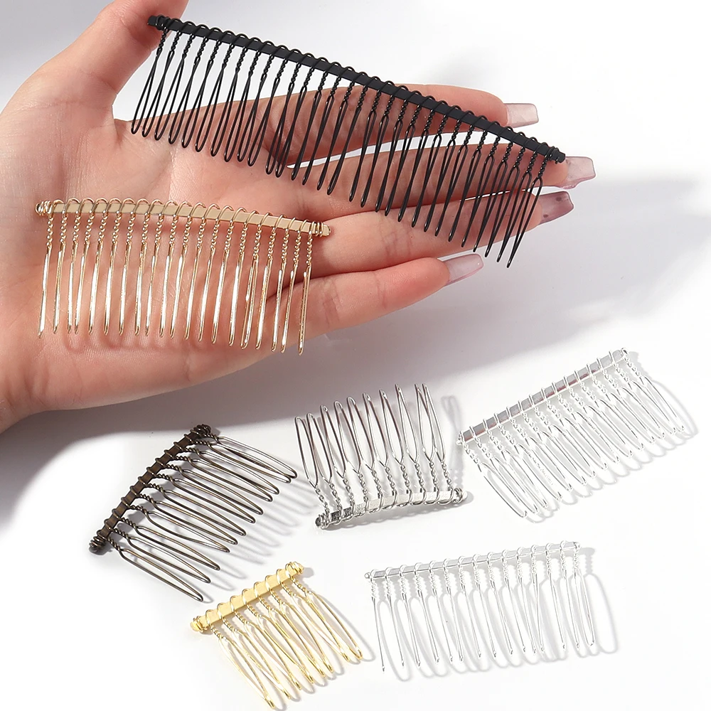6pcs 8/10/12/15/20/30 Teeth Metal Hair Comb Claw Clips For Women DIY Handmade Jewelry Making Hair Combs Headwear Accessories