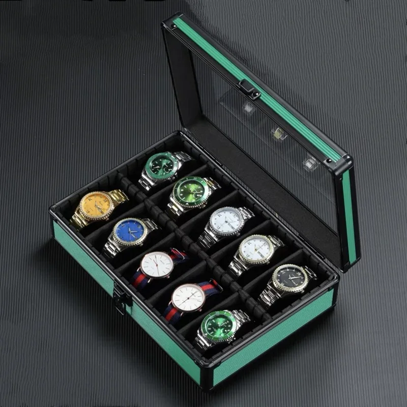 

1/2/3/5/10 Slots Aluminum Alloy Watch Organizer New Watch Case Storage Box Gold Storage Box Travel Gift Box Display