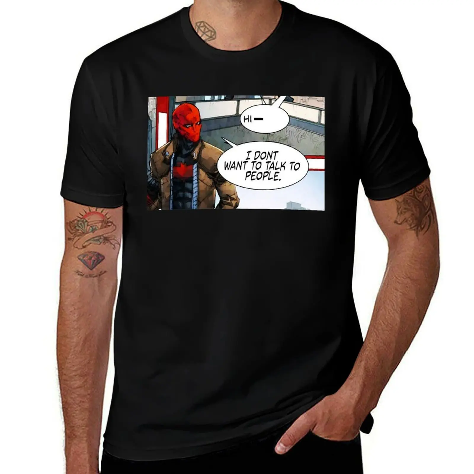 

Red Hood - I Don&x27;t Want to Talk to People T-Shirt sports fans vintage graphic tee luxury clothes men