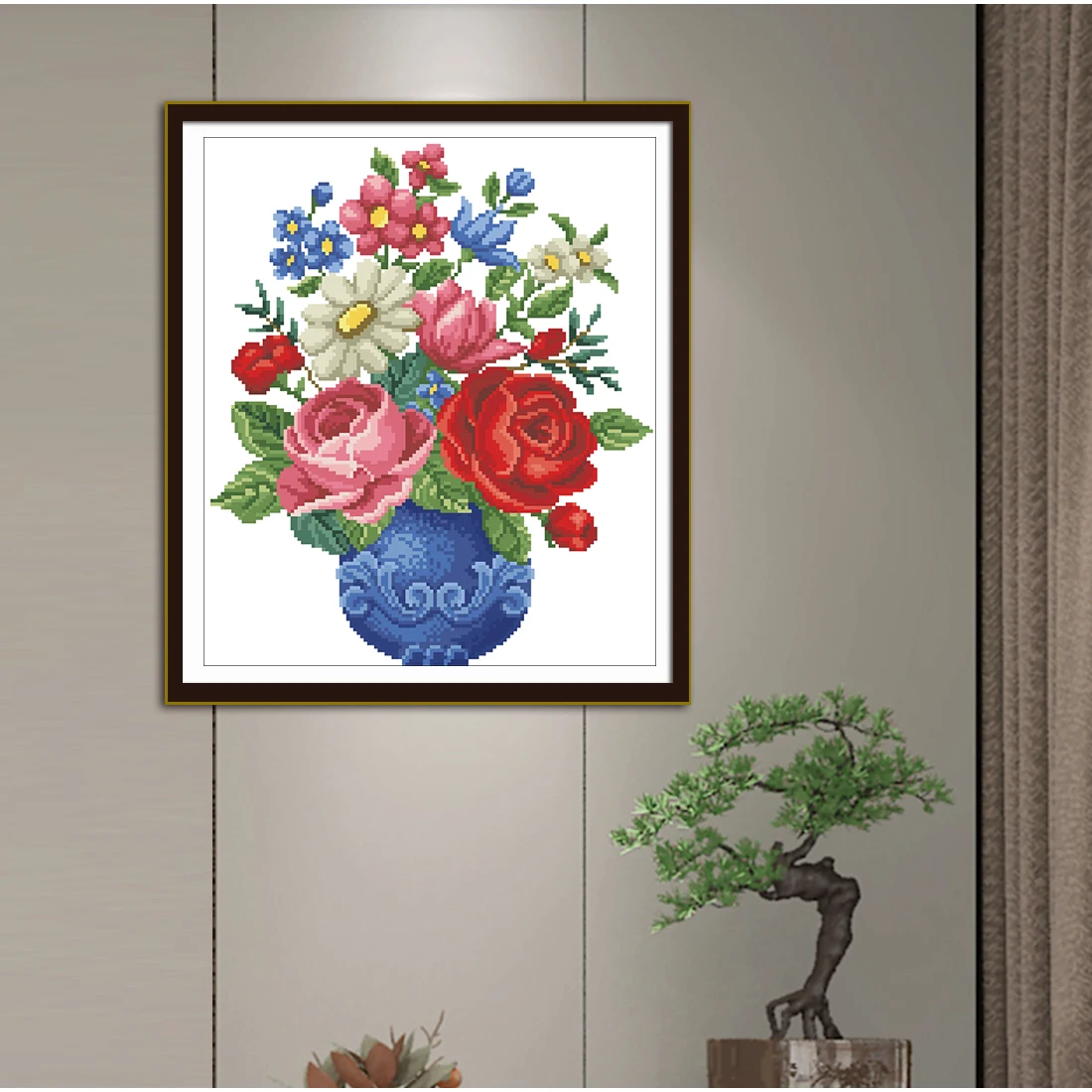 Blue Bottle And Rose, Cross St - Embroidery Rose Stitch ulasan dan harga