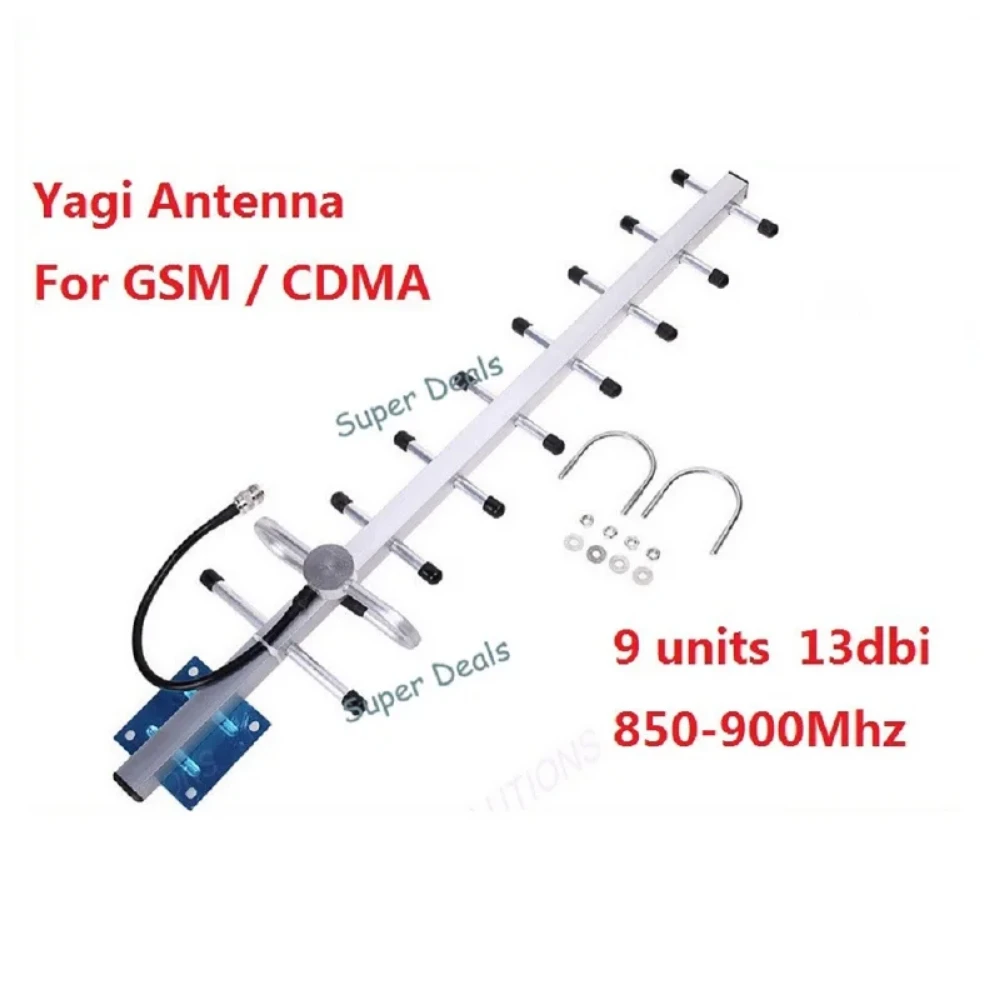 

ZQTMAX 50 см 9 единиц 13dbi Yagi антенна 824-960 МГц для мобильного усилителя сигнала 850 900 CDMA GSM ретранслятор N SMA разъем